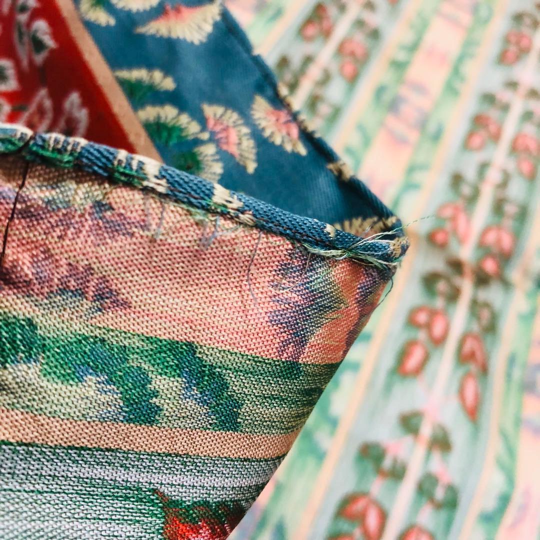 9 龍村　天平繍華文錦　54×130 テーブルセンター　織物　花柄