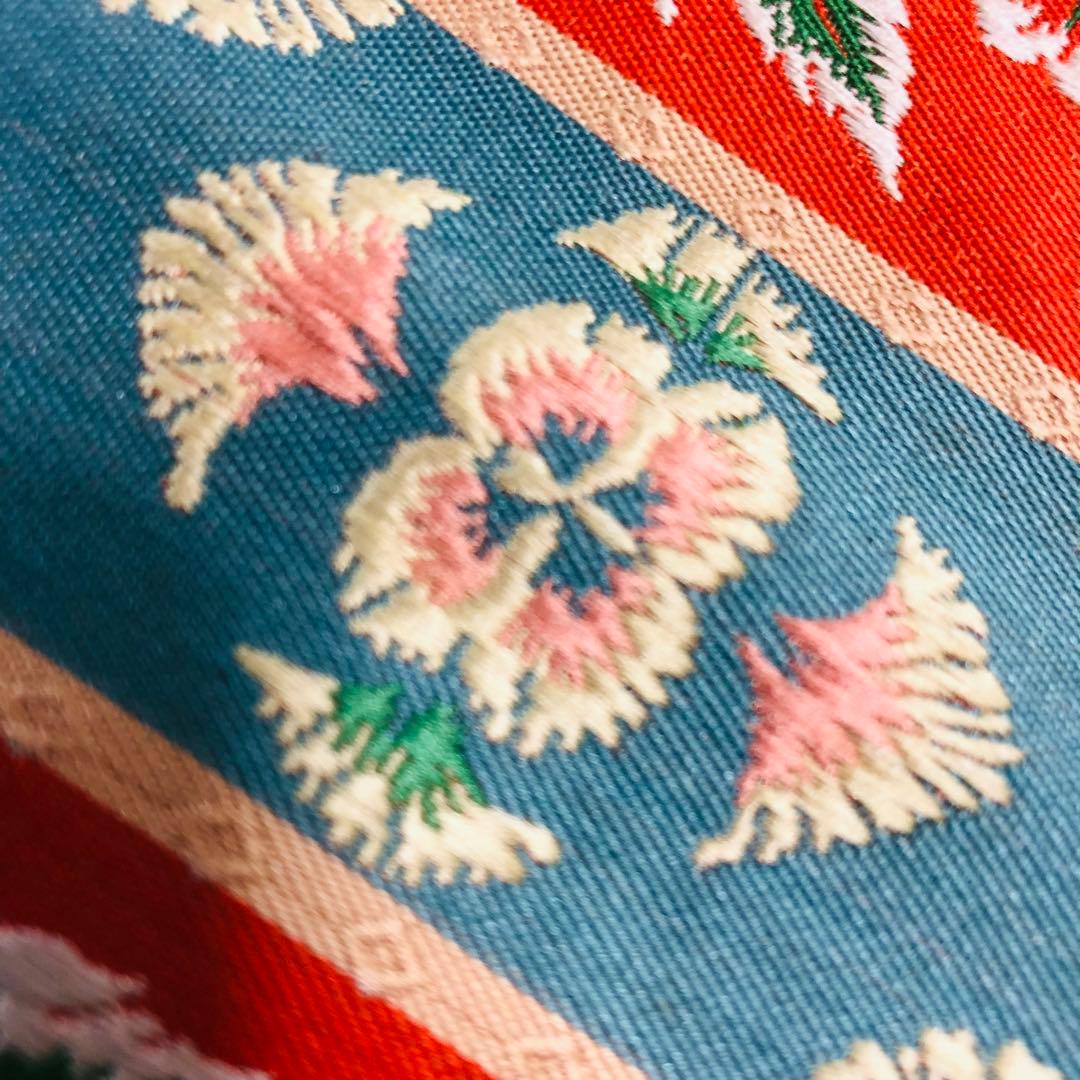 9 龍村　天平繍華文錦　54×130 テーブルセンター　織物　花柄