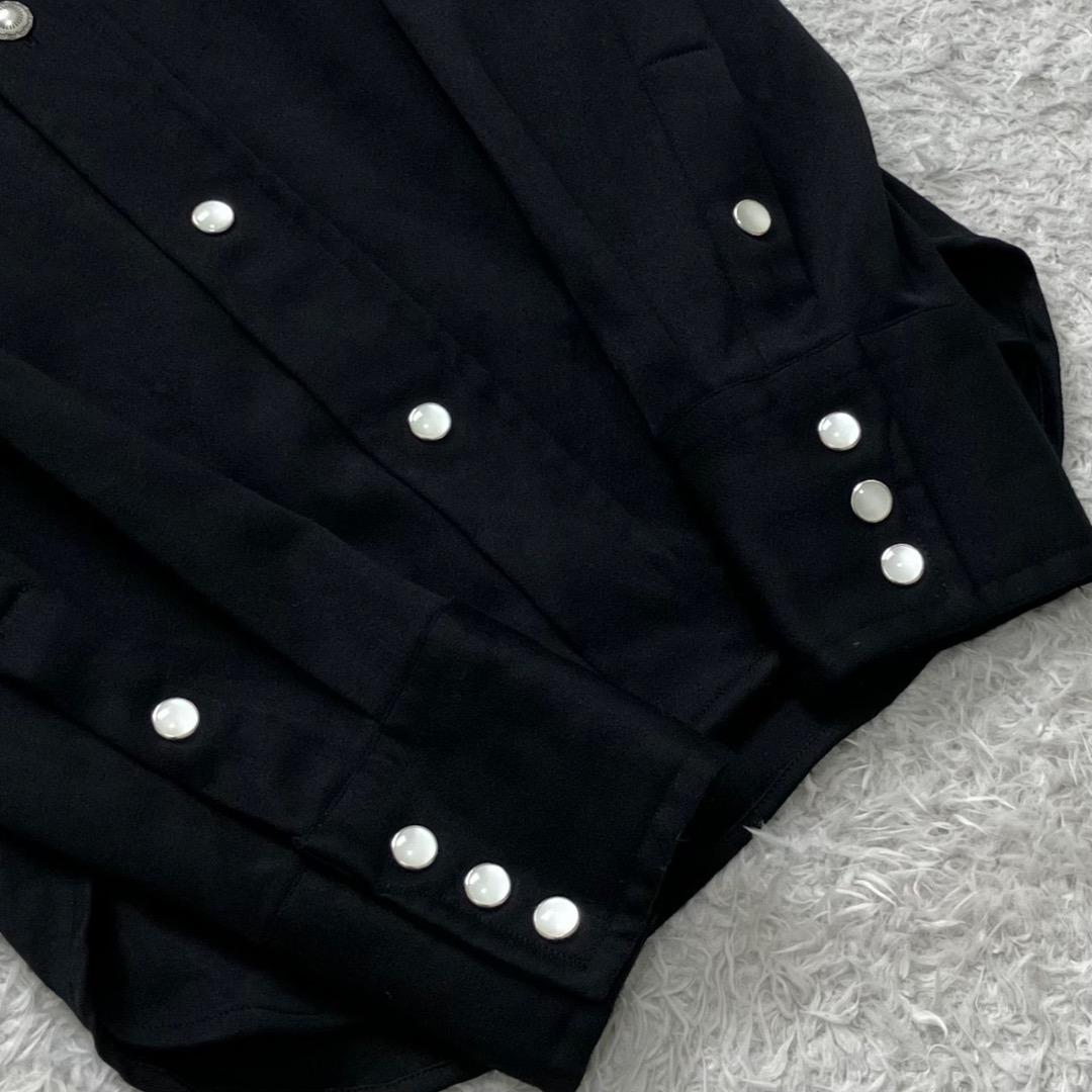 極美品✨マディソンブルー ウエスタンシャツ ウール 飾りボタン ブラック 02