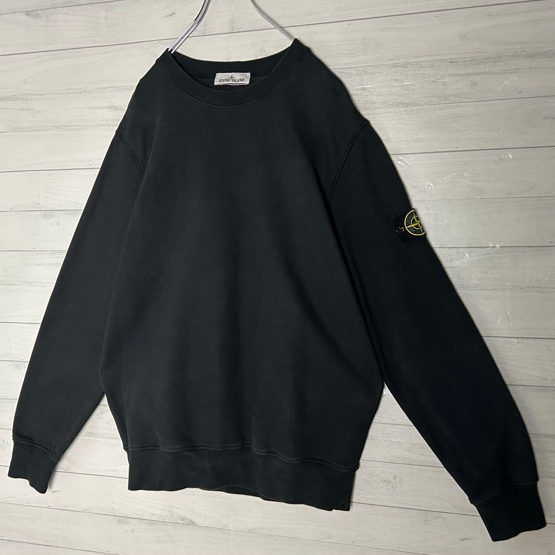 【人気・XL】ストーン アイランド QR鑑定済み ワッペンロゴ スウェット 黒