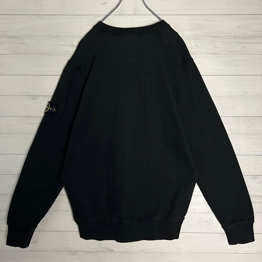 【人気・XL】ストーン アイランド QR鑑定済み ワッペンロゴ スウェット 黒