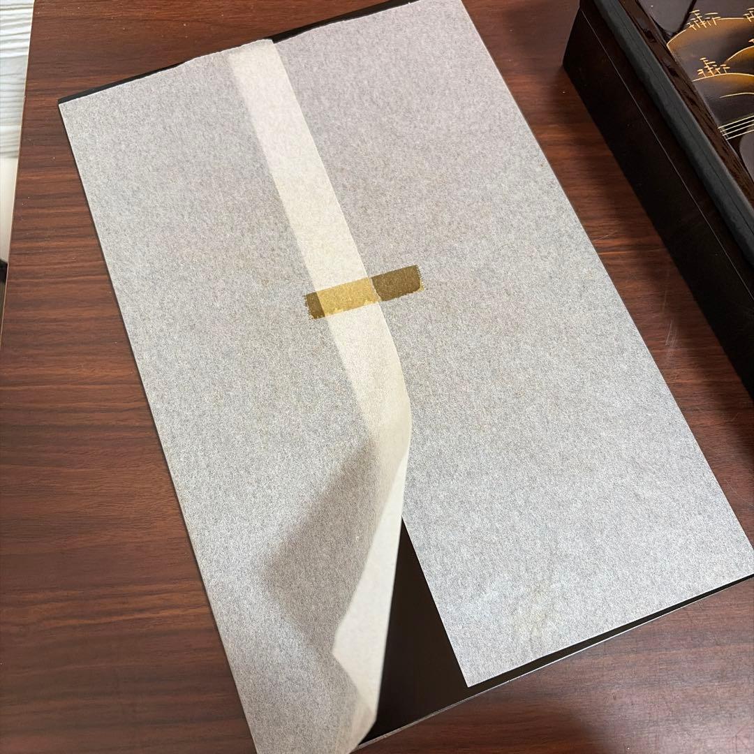 新品 紀州塗 硯箱 山水 高級漆器