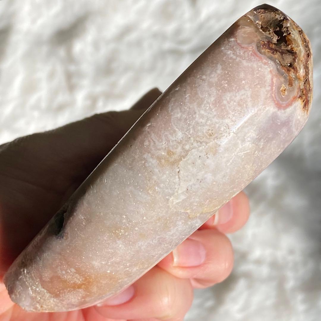 【 天然石 美しい ピンクアメジスト ハート おまけ台座付き481g 】