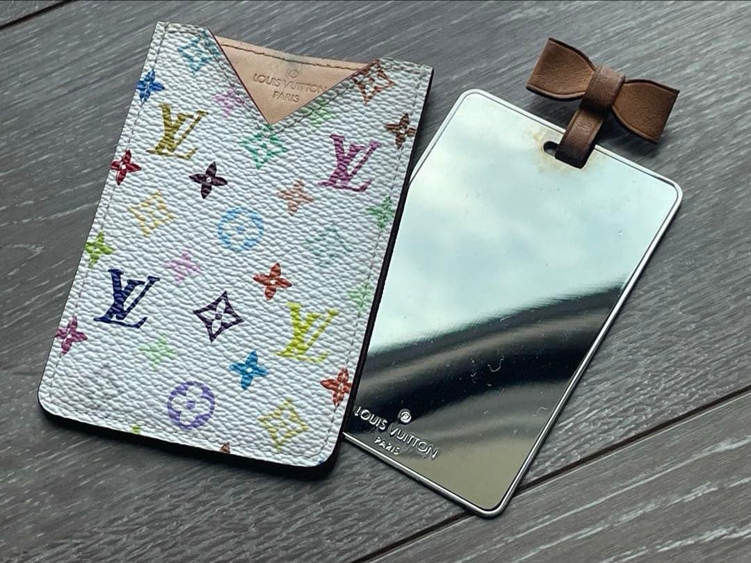 【人気】ルイヴィトン ミラー M92650 マルチカラー ホワイト 鑑定済み