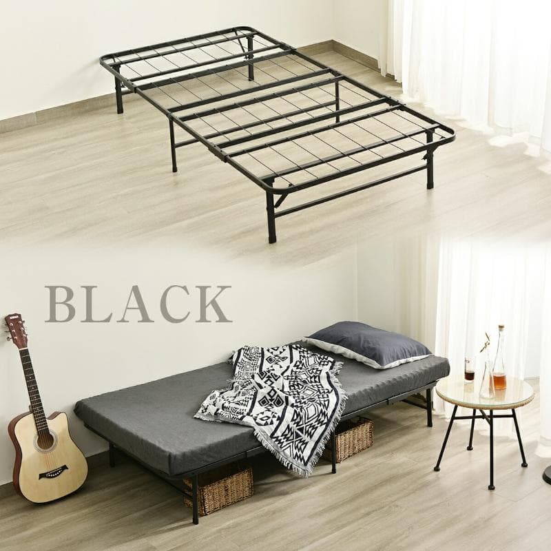 限定価格！パイプベッド 折りたたみベッド シングル 組立簡単 （S）BLACK