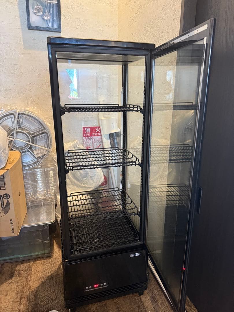 美品レマコム　4面ガラス冷蔵ショーケースR4G-130SLB-130L