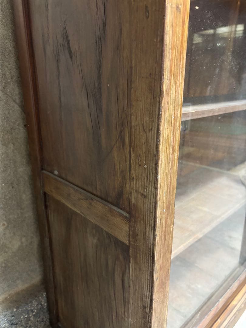 古家具　アンティーク　ガラス戸収納棚 飾り棚　商品棚