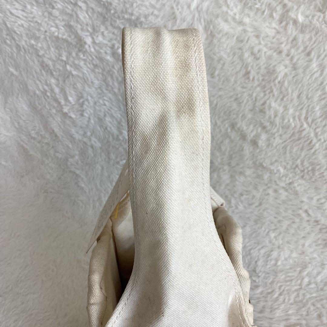 エバゴス Eワッペン　ハンドバッグ　カゴバッグ　キャンバス 鏡付き