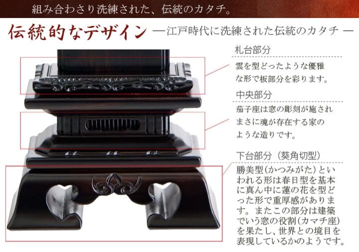 【送料・彫代無料】位牌 黒檀 紫檀 3.0寸〜6.0寸（0.5寸毎）
