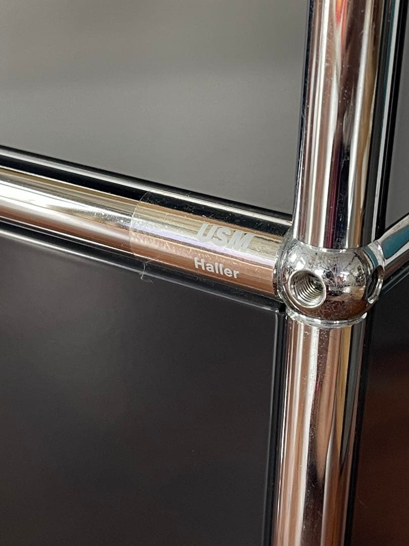 USM ハラー 1列 2段 フリップアップ ドア キャビネット ブラック