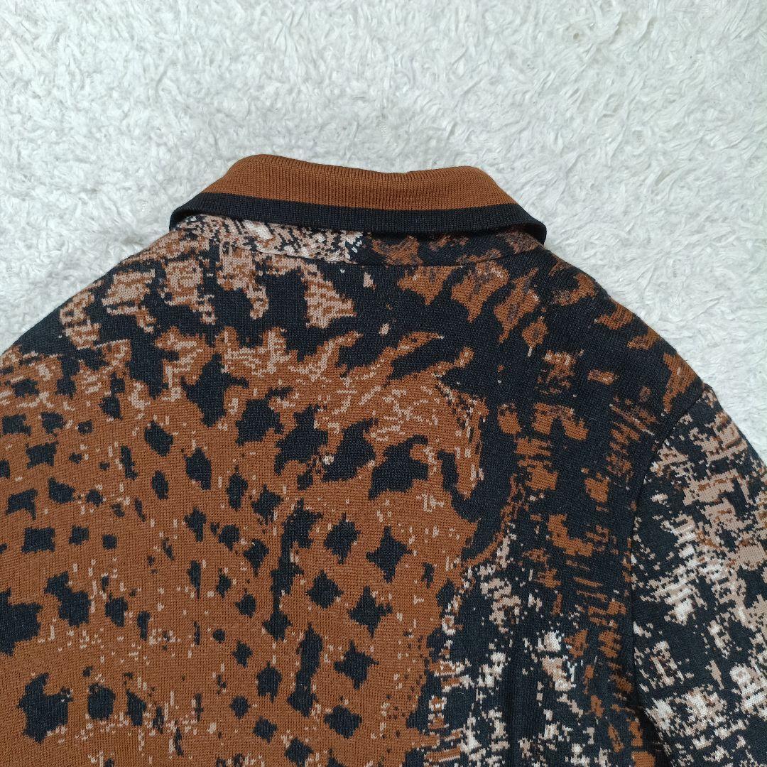 サルヴァトーレ・フェラガモ　ウールカシミヤ ニットコート　ロング丈　総柄