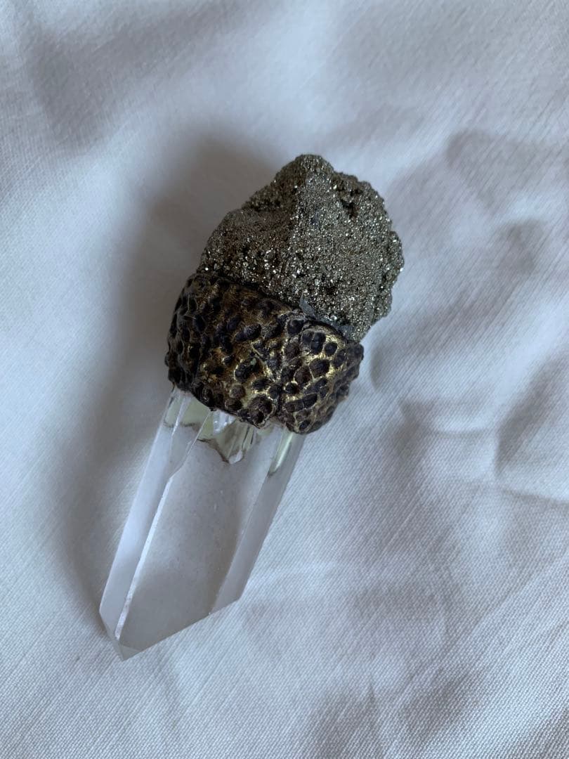 【天然石】アバンダンスワンド（レムリアンシード、ルチルクォーツ、パイライト）