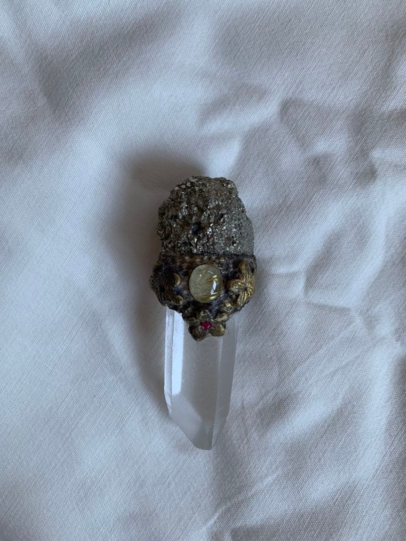 【天然石】アバンダンスワンド（レムリアンシード、ルチルクォーツ、パイライト）