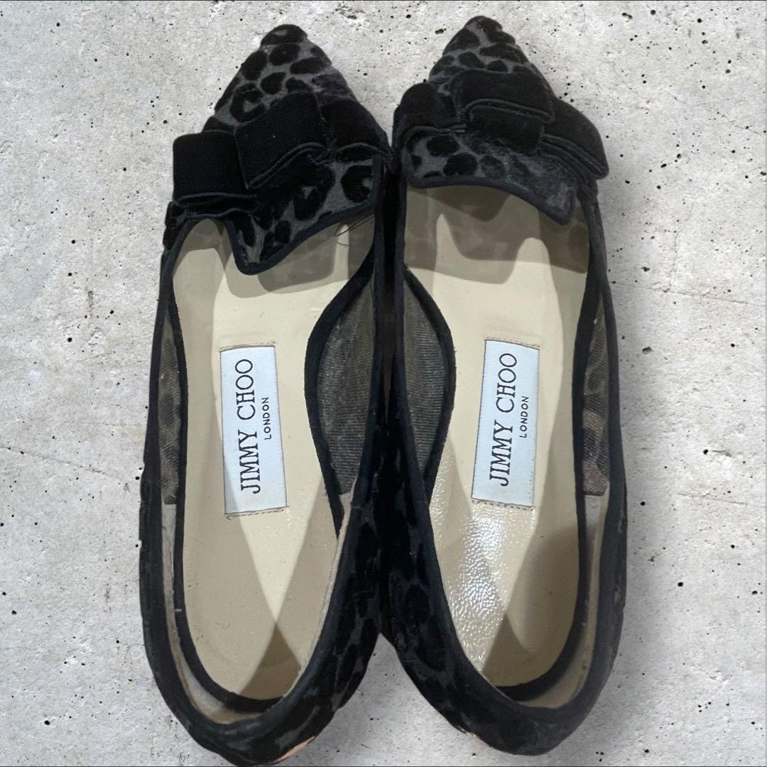 【美品】JIMMY CHOO GALA レオパード　フラットシューズ