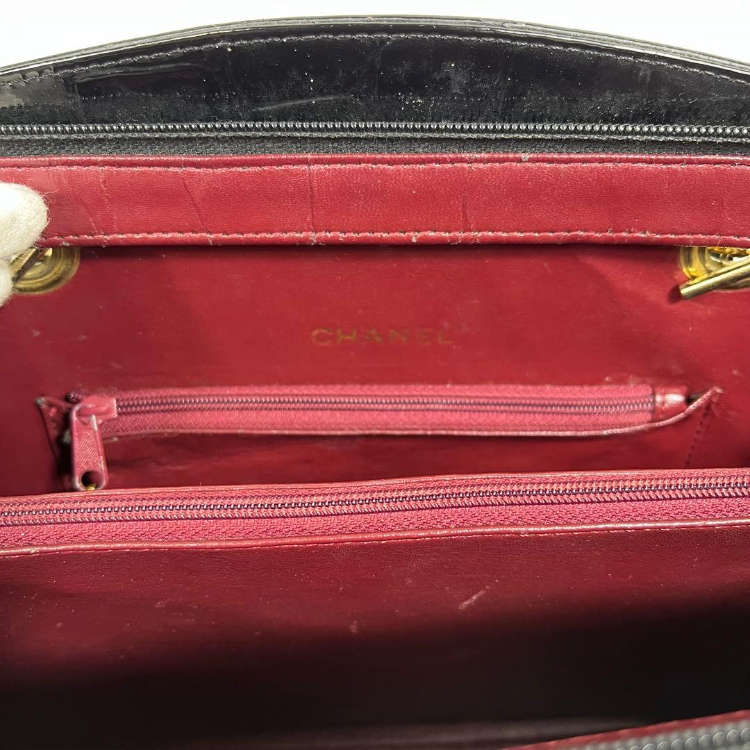 ✨ジャンク特価✨CHANEL チェーンバック　エナメル　クロコ型押し　ココマーク