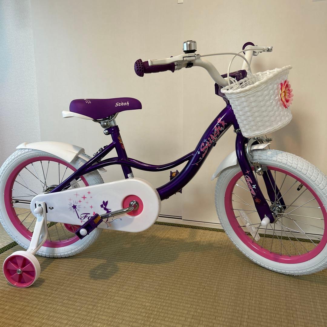 新品　外での使用なし　子供用自転車 紫色 16インチ　女の子　パープル