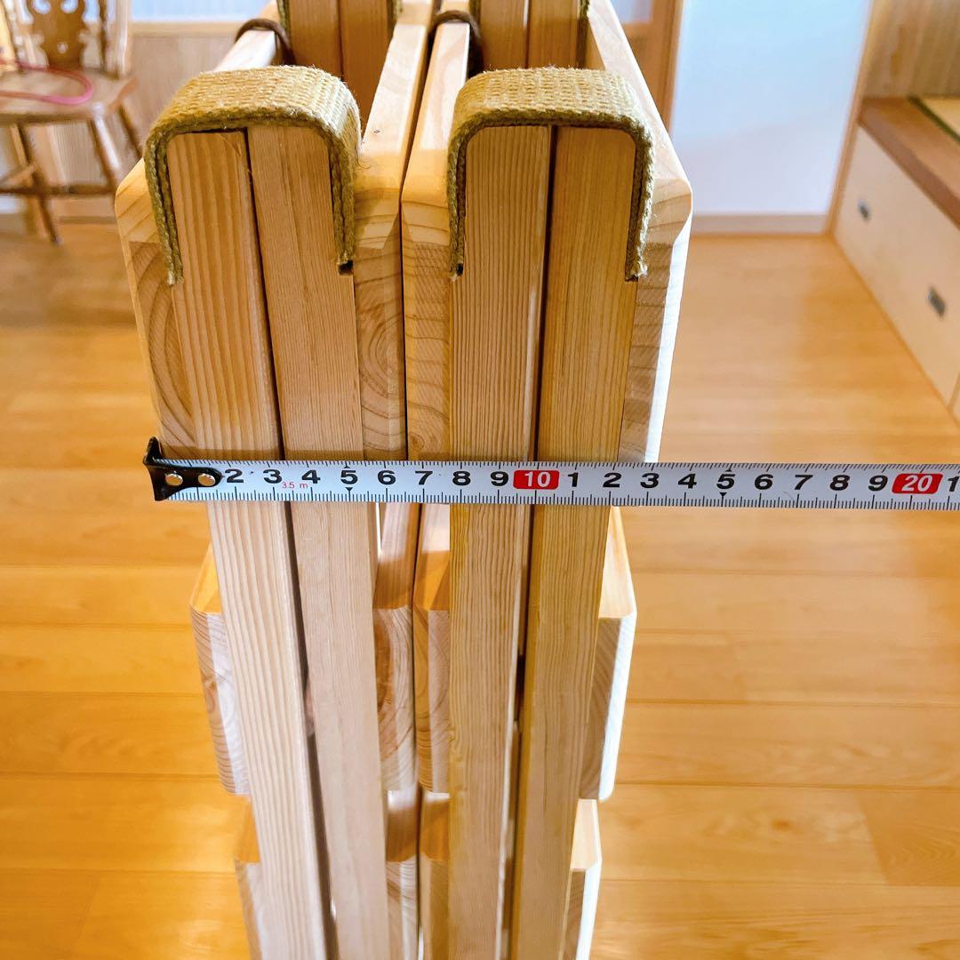 すのこ ダブルサイズ ひのき 2分割セパレート式 折りたたみ布団干し ベッド