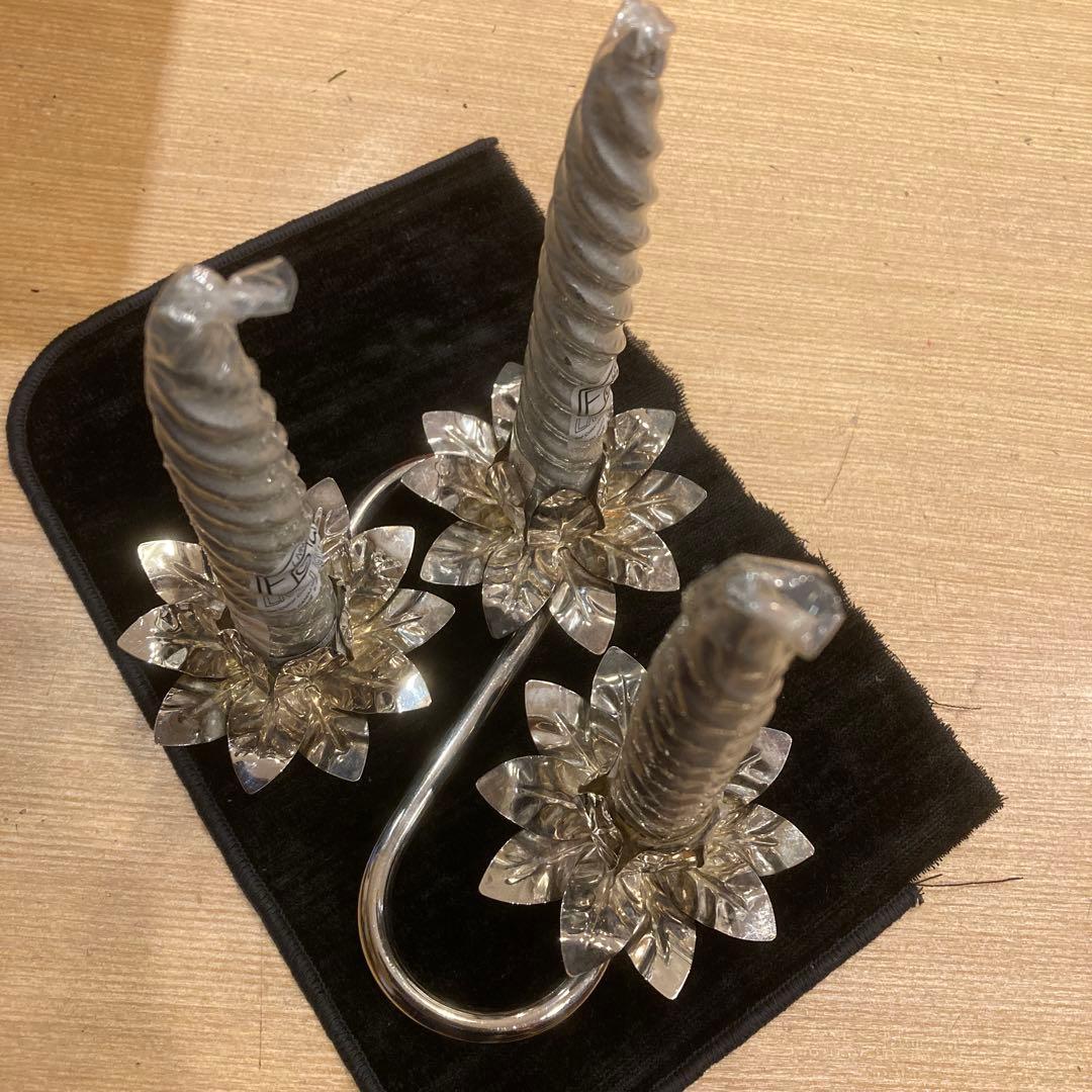 アンティーク　シルバープレート　キャンドルスタンド