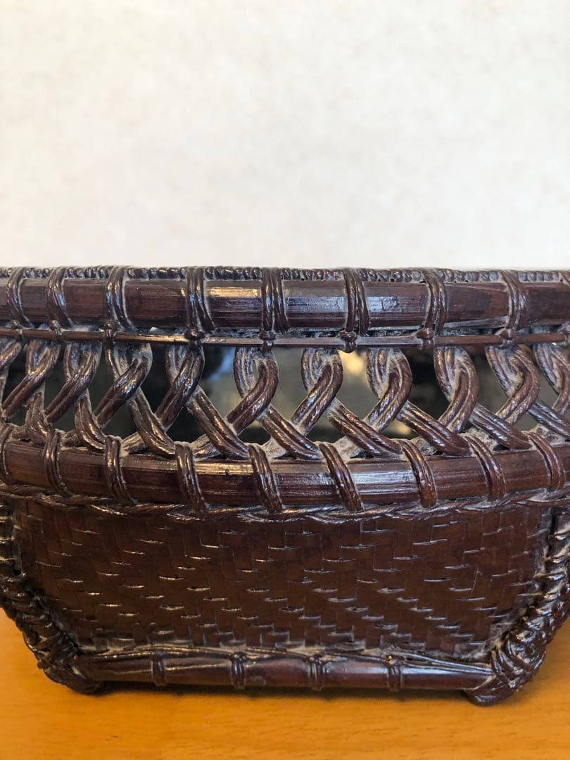 c-13 茶道具 透かし六角炭斗 炭籠 紙箱