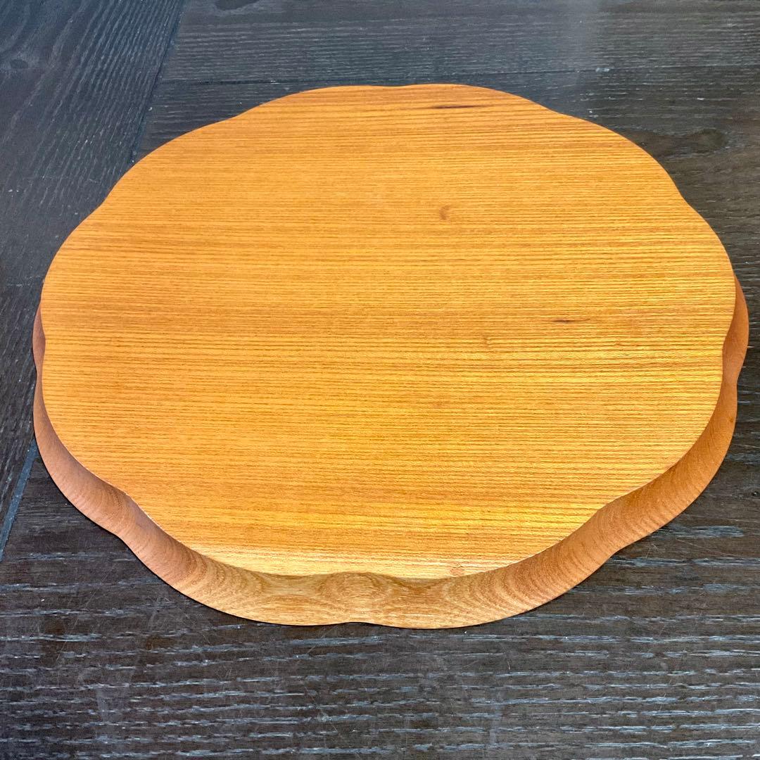 四十沢木材工芸 KITO 輪花盆 ケヤキ お盆 大