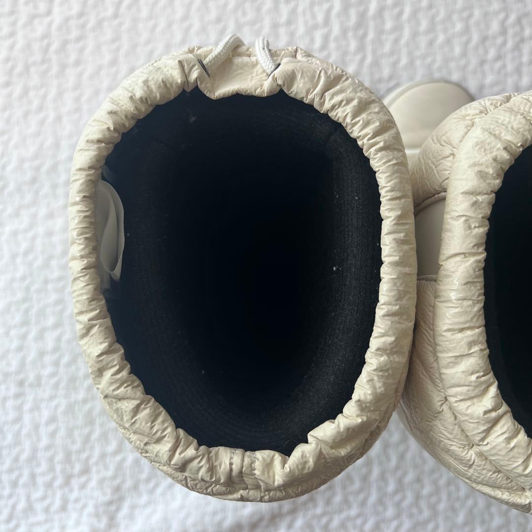 モンクレール スノーブーツ ナイロン ロングブーツ 40 ホワイト