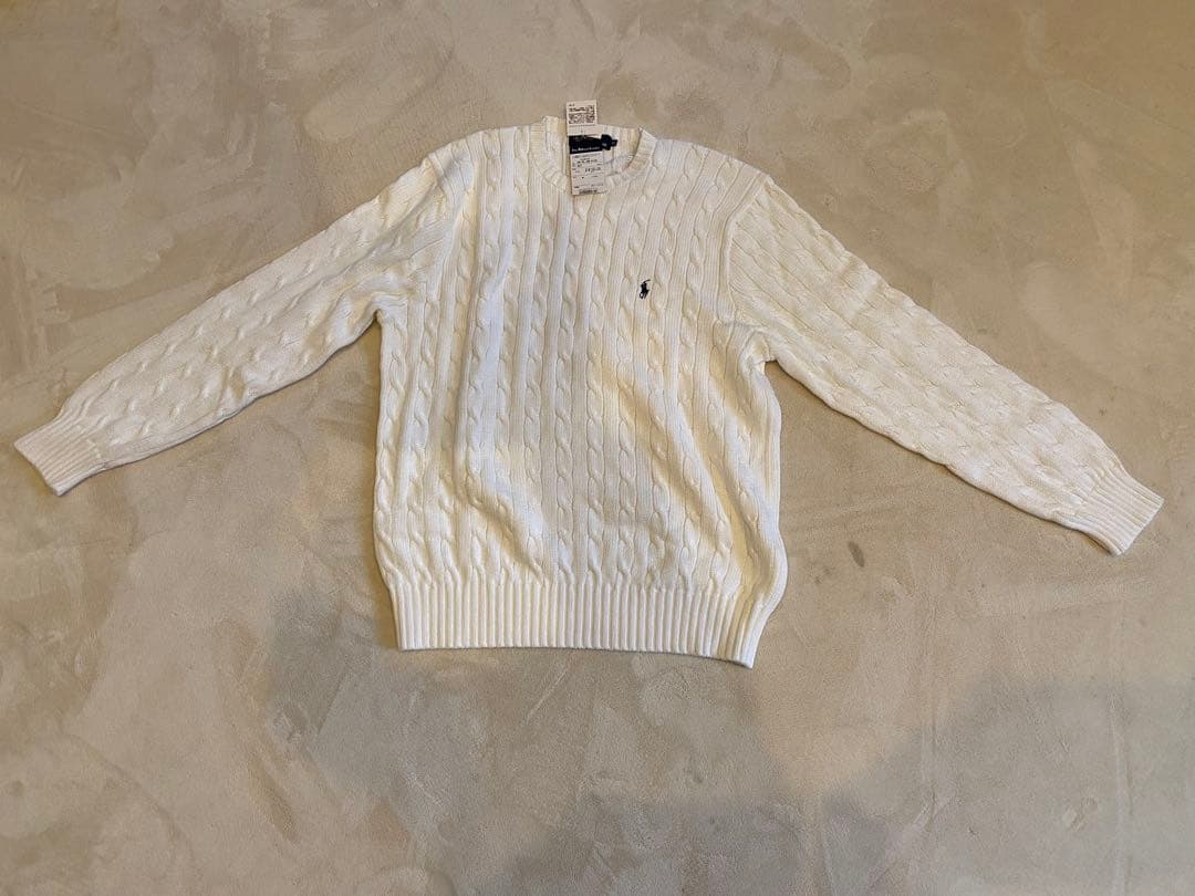 ポロ・ラルフ・ローレン ケーブルニットセーター ホワイト新品未使用タグ付き