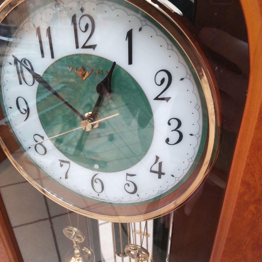 美品 報時振り子時計 VIVANT V-M20N リズム時計4MN421JB06