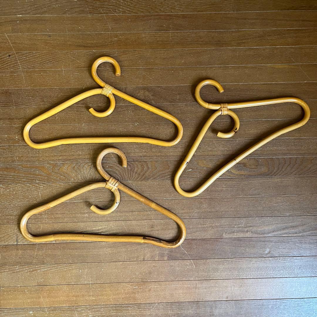 【アンティーク】籐 アーチ型 ラタンハンガーラック 引き出し付き 古道具 古民家