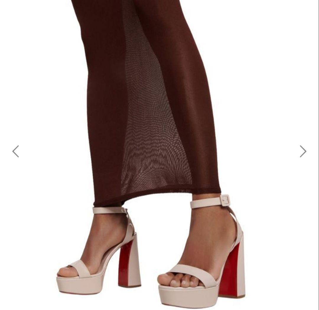 Christian Louboutin エナメル レザー サンダル 太ヒール