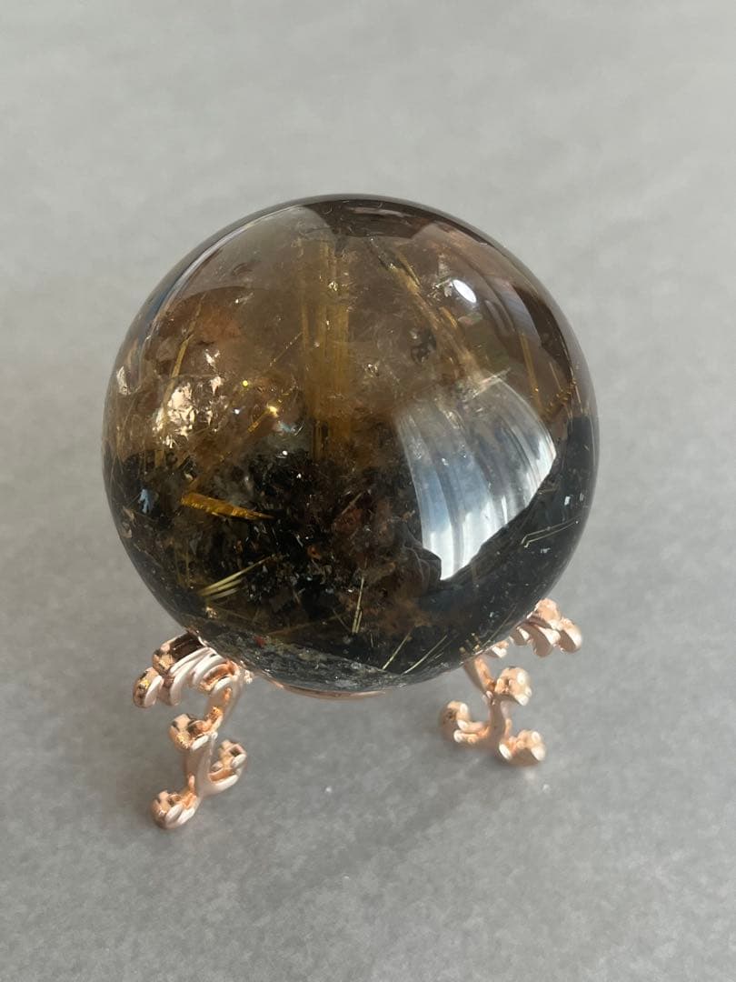 太陽放射ルチルクォーツ　スフィア　5.25cm