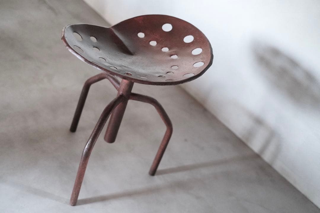 ビンテージ アイアン トラクタースツールアンティークアメリカインダストリアル椅子