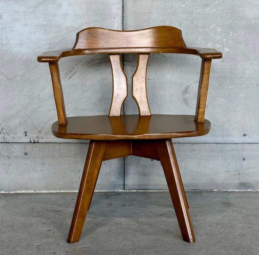 ✦最後の一脚✦マツダ家具 木製 回転式ダイニングチェア 昭和レトロ ヴィンテージ