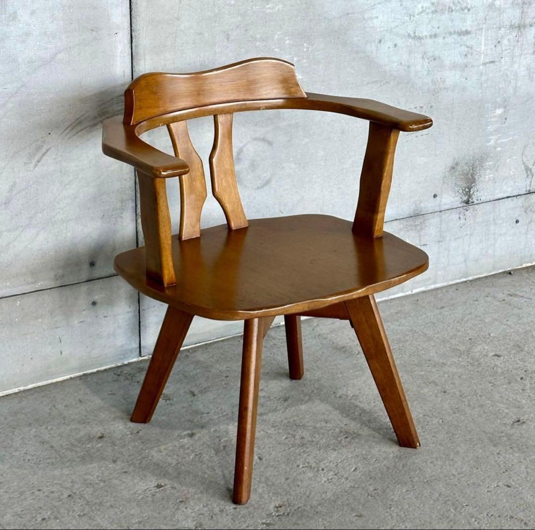 ✦最後の一脚✦マツダ家具 木製 回転式ダイニングチェア 昭和レトロ ヴィンテージ