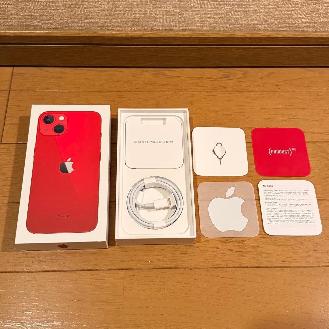 【美品】iPhone 13 256GB SIMフリー Red 箱充電コード付き