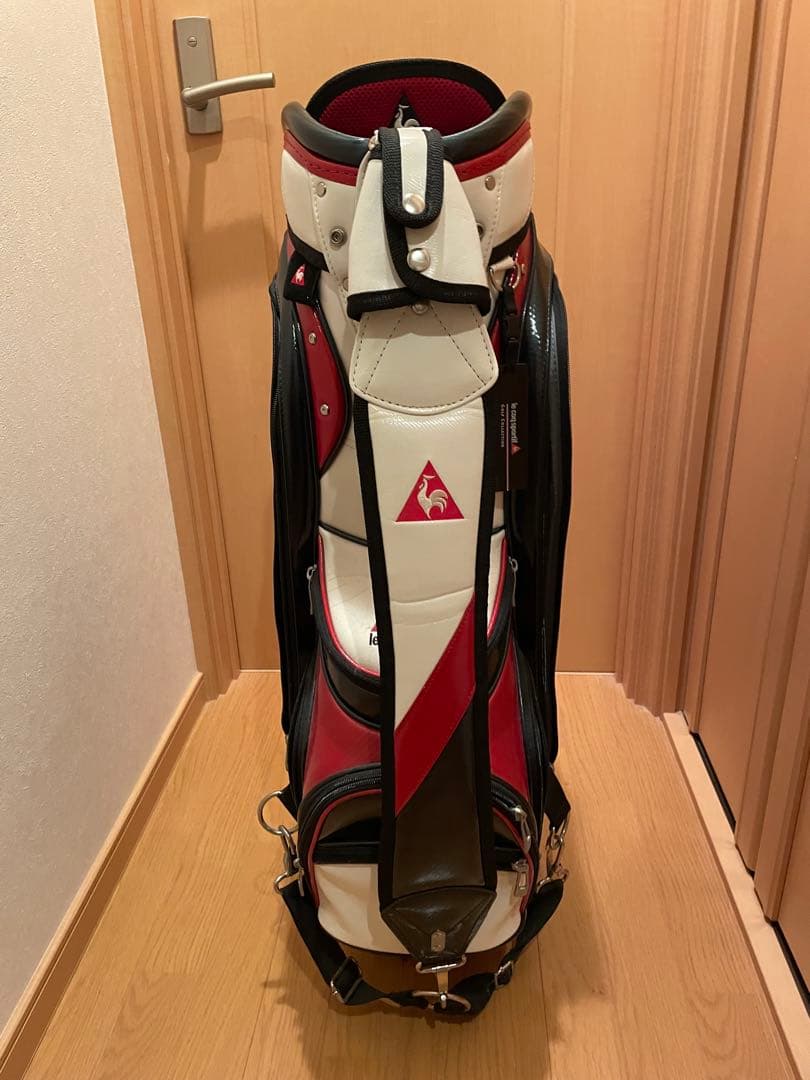 le coq sportif キャディバッグ ホワイト/レッド/ブラック
