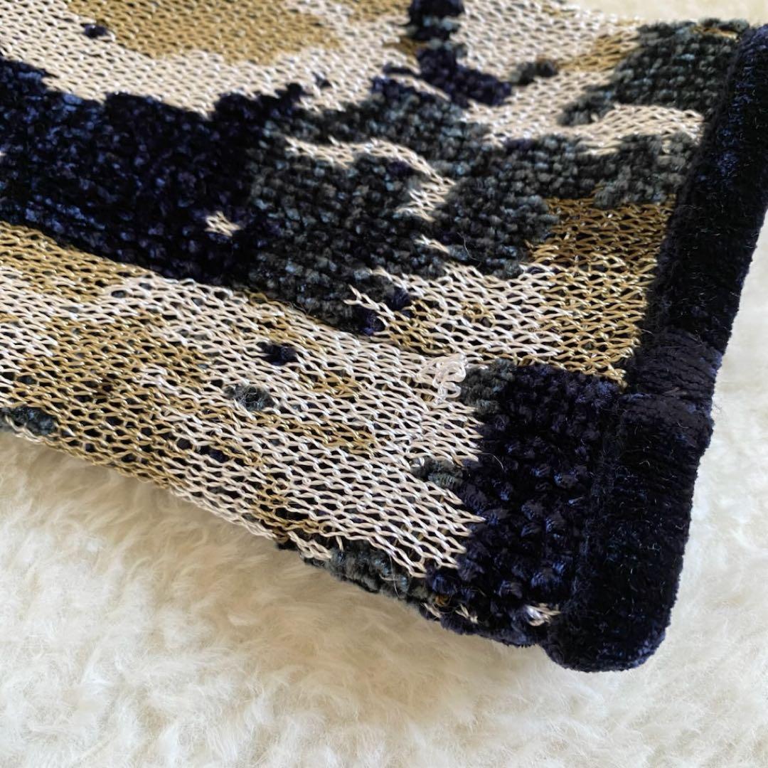 EMPORIO ARMANI ライダース　ニット　ジャガード　ベロア　総柄　M