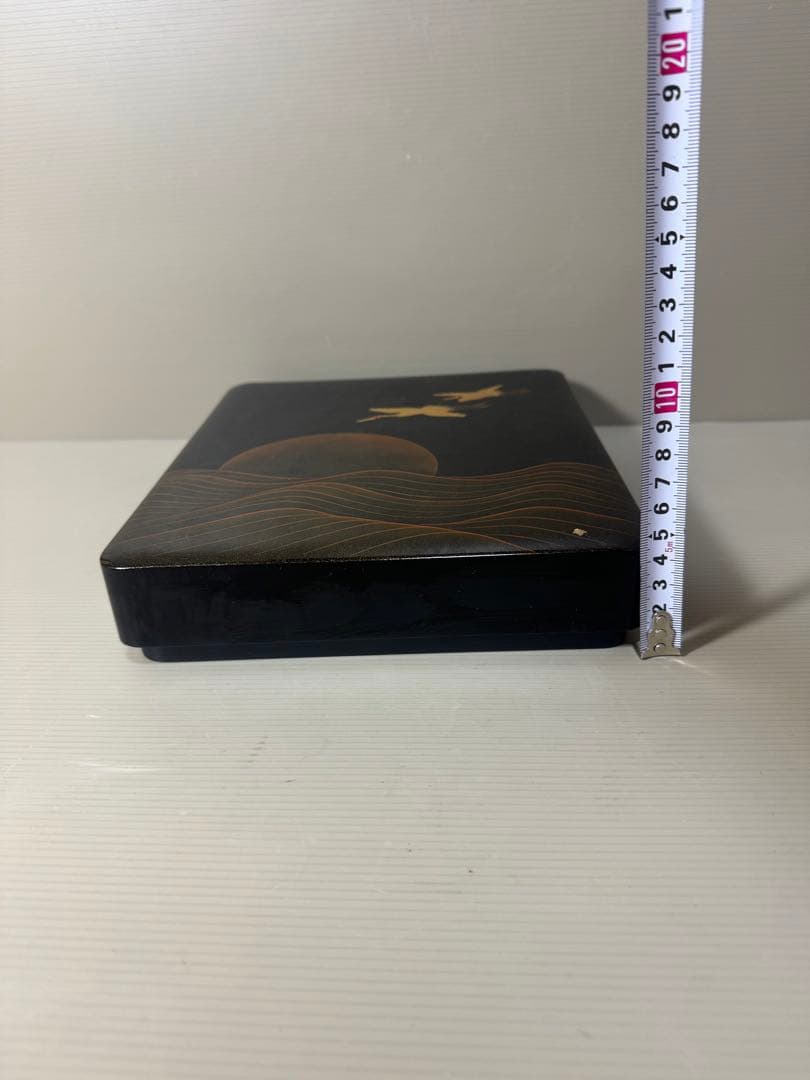2197   漆器 高級 日本製　沈金日の出鶴　文箱 書類入れ 書類ケース