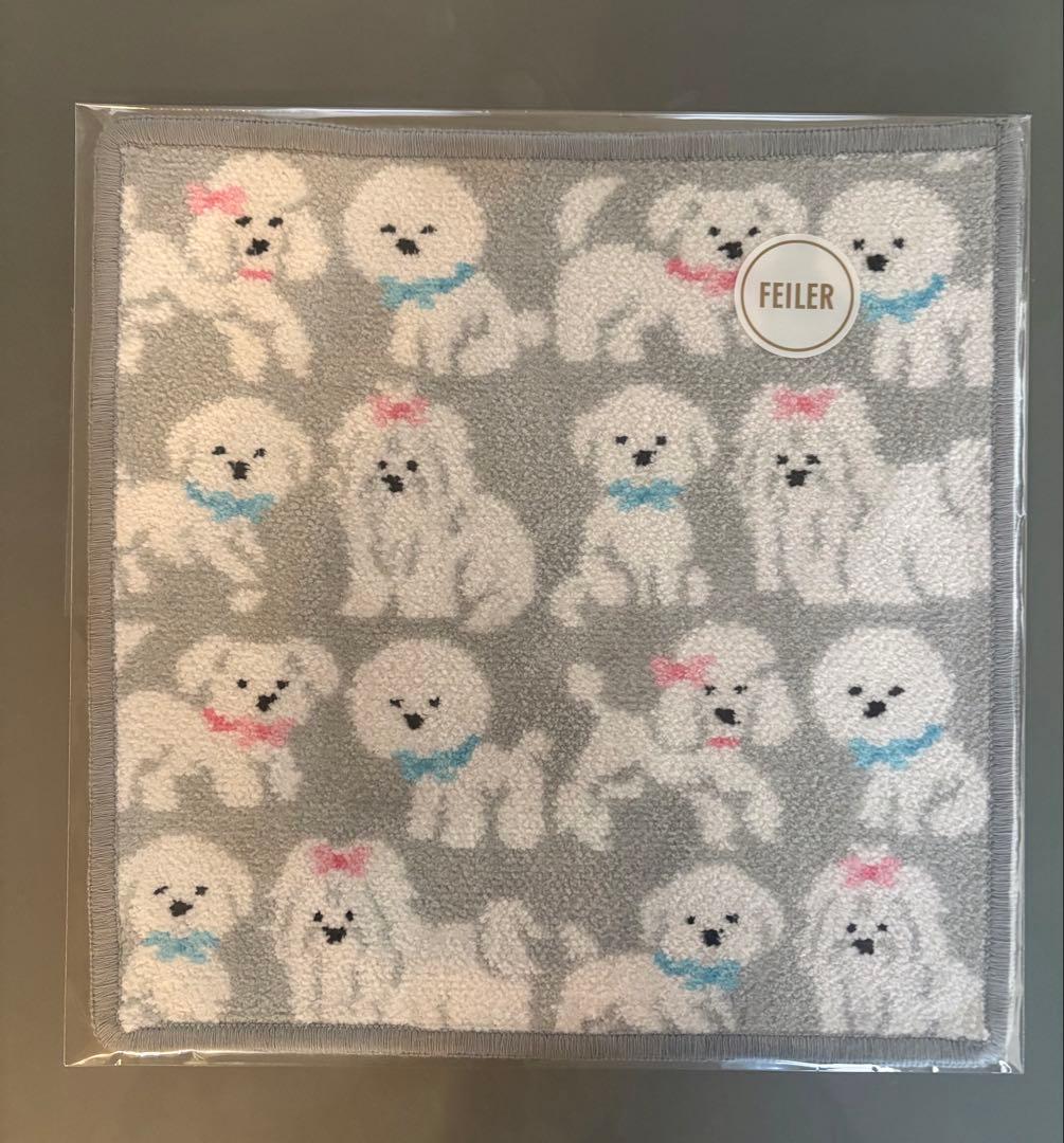 完売品　WEB限定カラー　ラブラリーフェイラー　モフモフワンチャン　ハンカチ