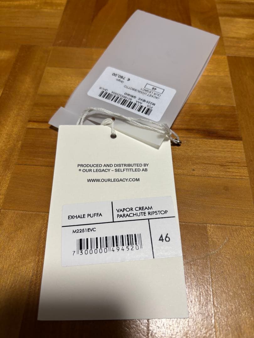 【ポーカーズつかさ着用】OUR LEGACY 25SS EXHALE PUFFA