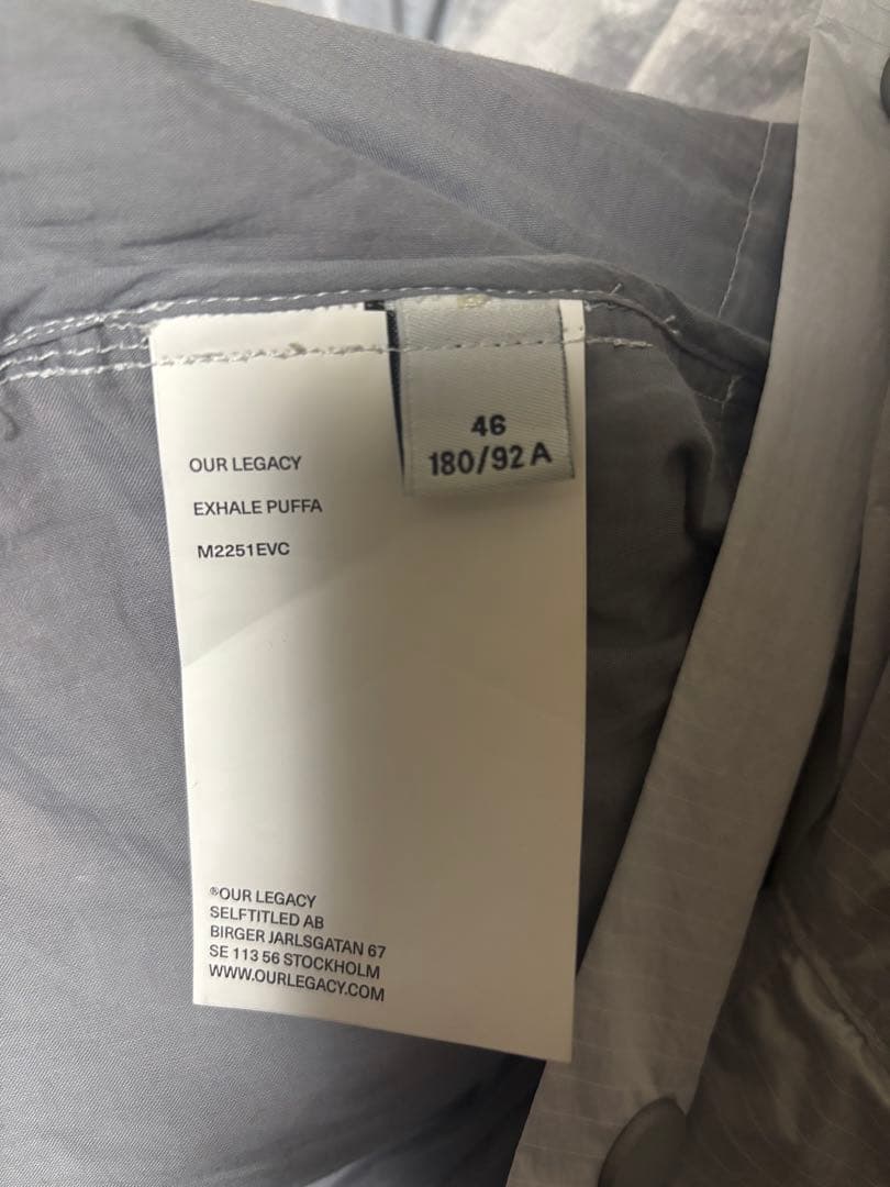 【ポーカーズつかさ着用】OUR LEGACY 25SS EXHALE PUFFA