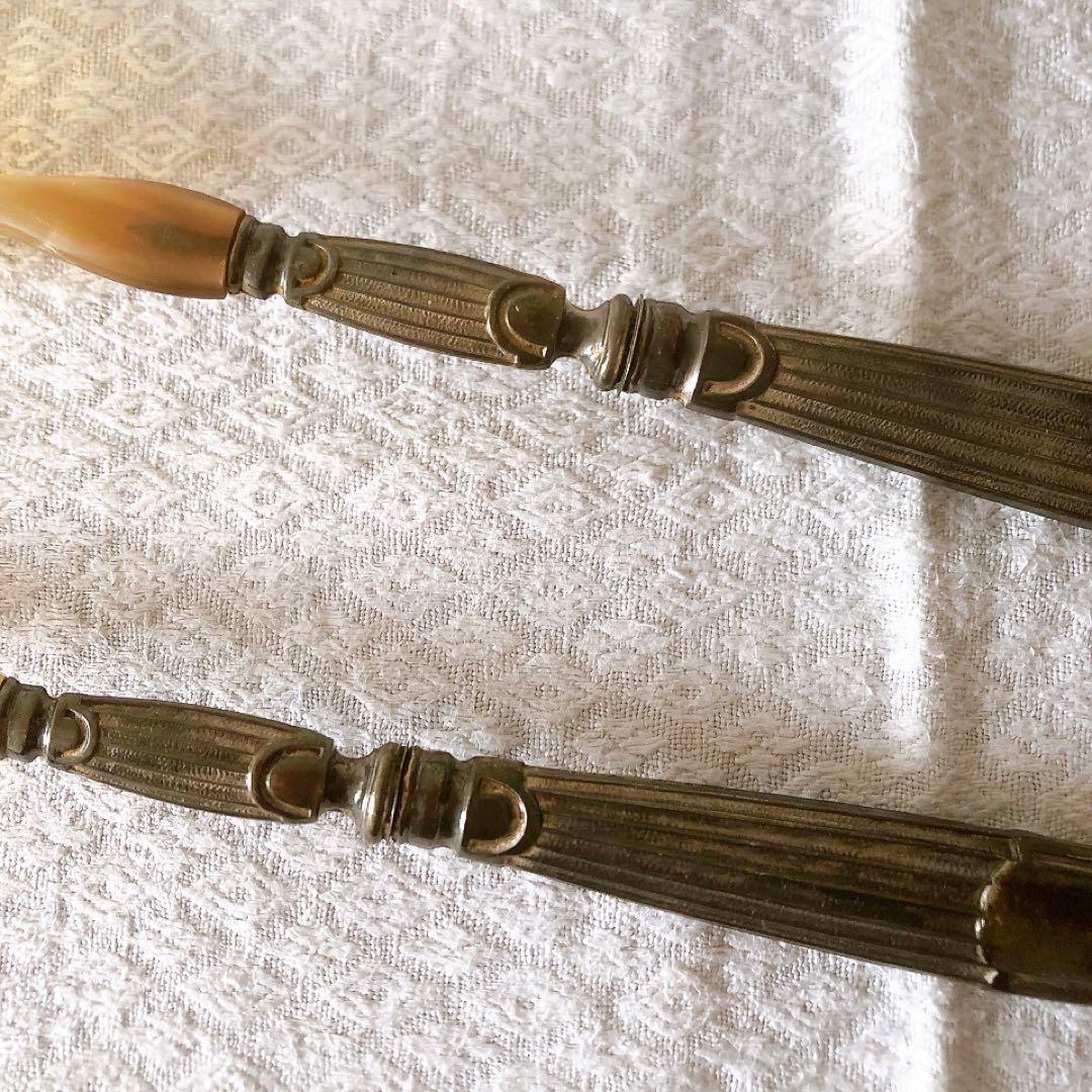 アンティークサービング フォーク&スプーンセット 箱付き アンティークカトラリー