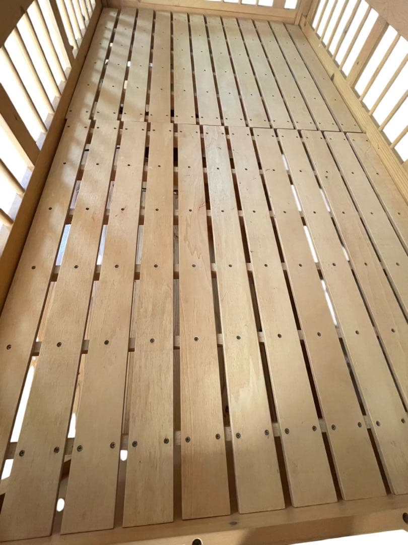 木製ロフトベッド（階段・引き出し2個付き収納抜群）ナチュラルカラー