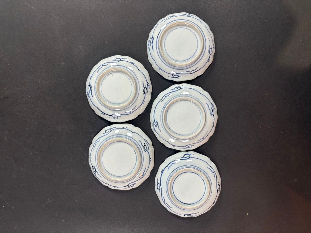 150 伊万里　古伊万里　花唐草　唐草　小皿　5枚