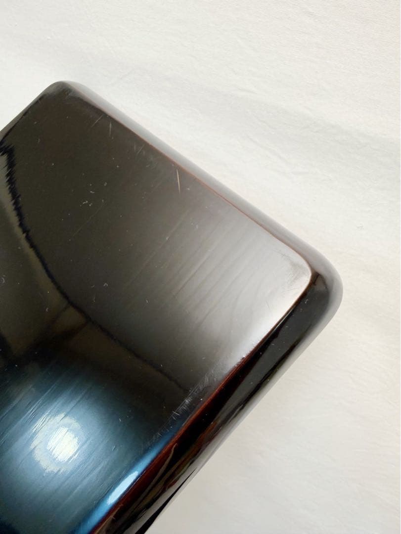 美品 懐石道具 木製黒真塗 長方膳 会席膳 十五客揃 布着本堅地 宴会盆木箱