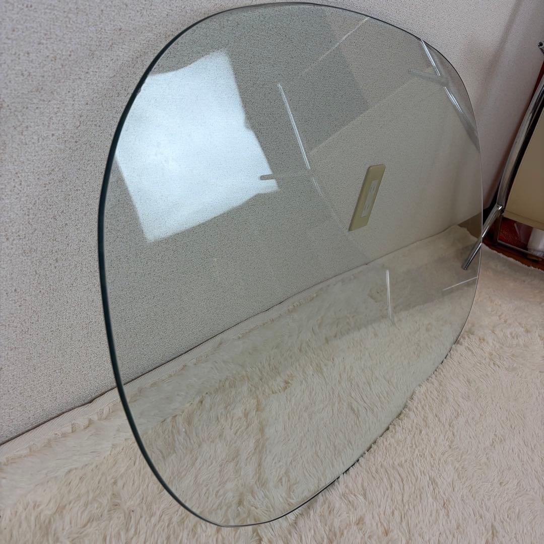 送料無料 ミッドセンチュリー スペースエイジ ガラステーブル 昭和レトロ