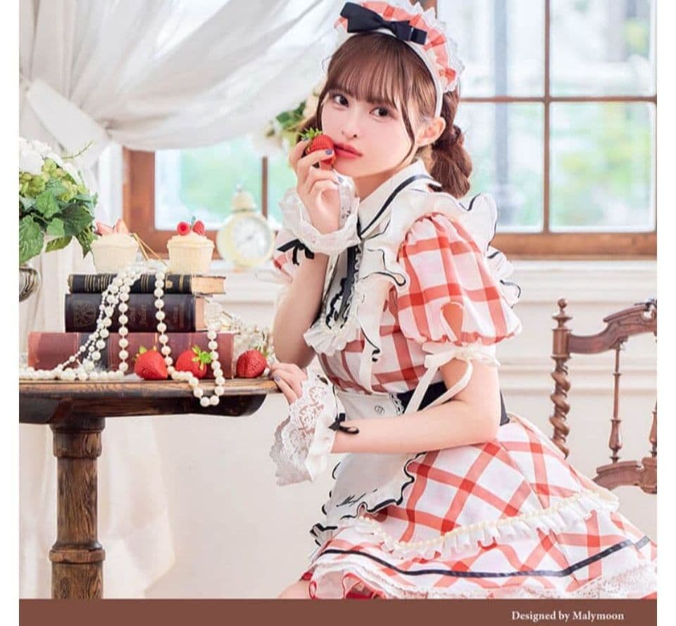 マリームーン シャーベットチェックメイド 赤