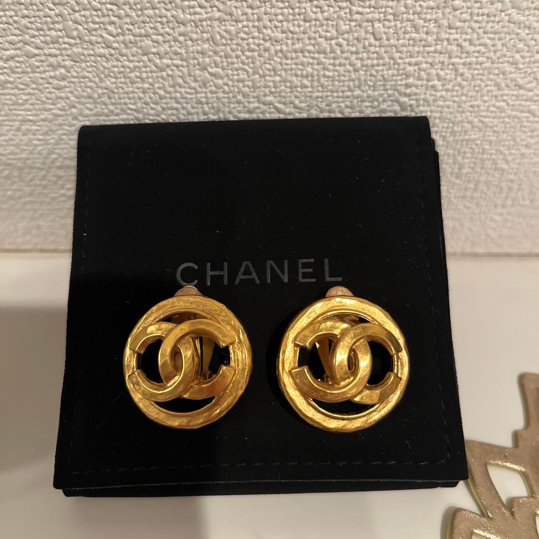 CHANEL ゴールド ブローチ イヤリング セット