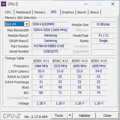 動作品 Samsung DDR4-3200 16GB 8GB 2枚 メモリー