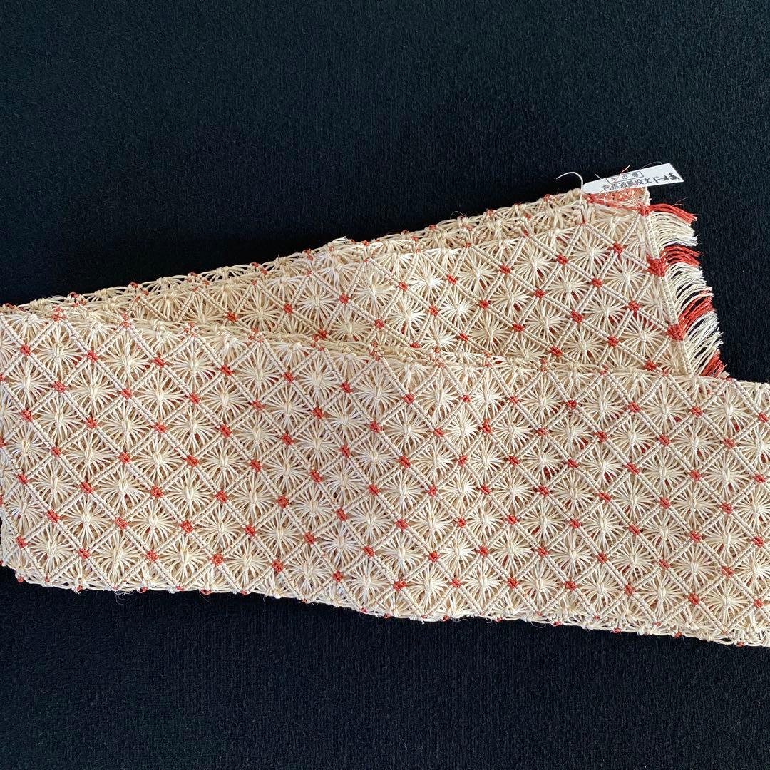 誉田屋源兵衛　芭蕉半幅帯　ドット赤　おまけ付き