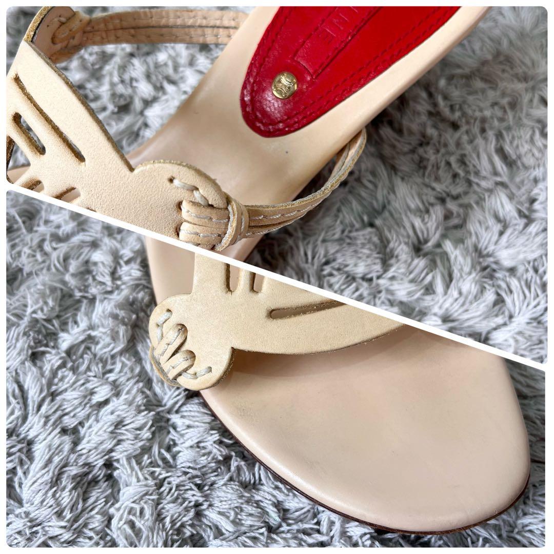 【希少】CELINE セリーヌ トリオンフ レザー サンダル ミュール 36.5